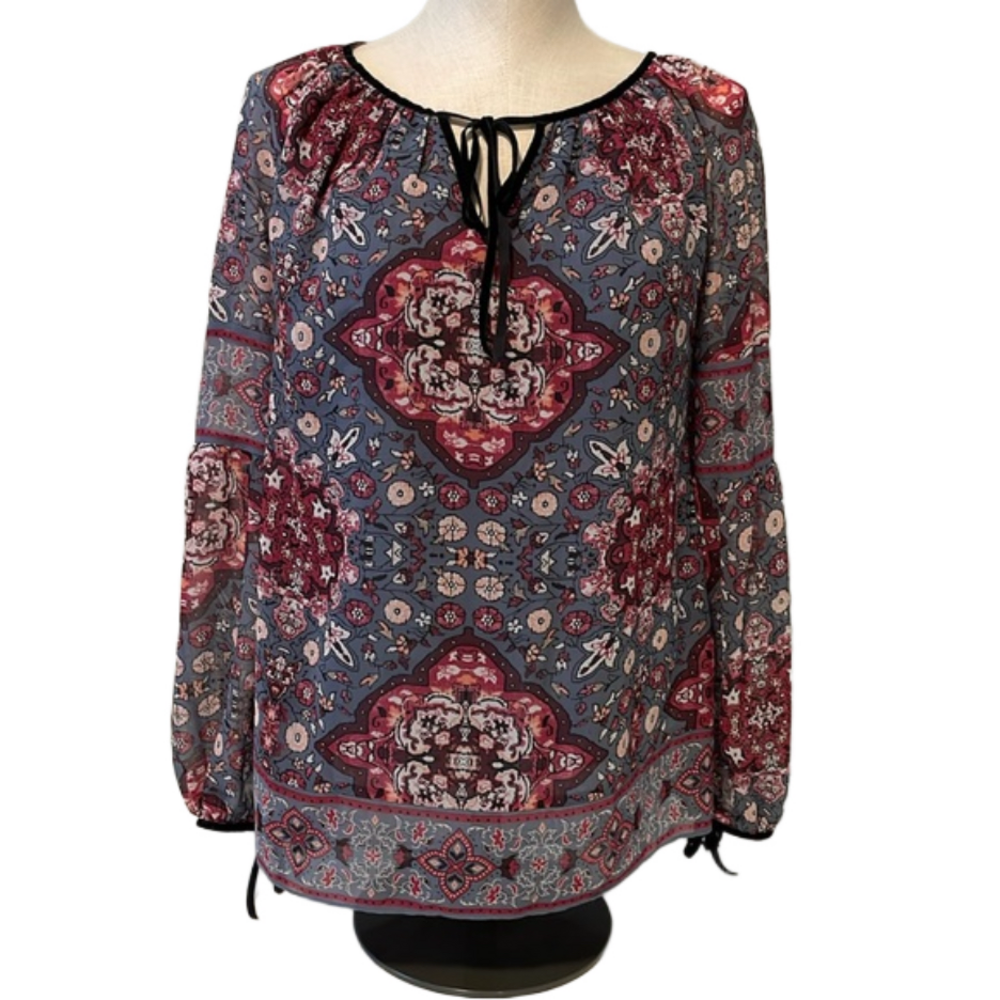 White House Black Market floral blouse sz 6 - Picture 2 of 7